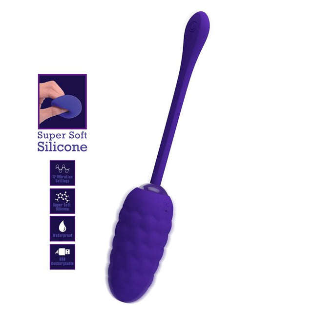 PRETTYLOVE Marina Vibrating Egg Violet – вибриращо яйце с 12 режима