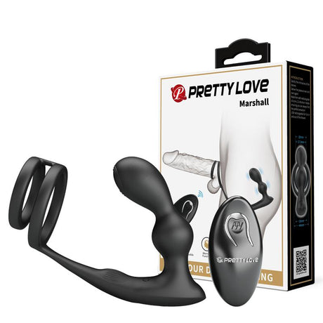 PRETTYLOVE Marshall – анален плъг с вибрация и пенис ринг