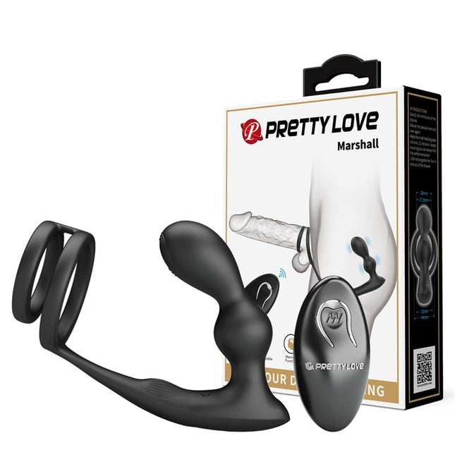 PRETTYLOVE Marshall – анален плъг с вибрация и пенис ринг