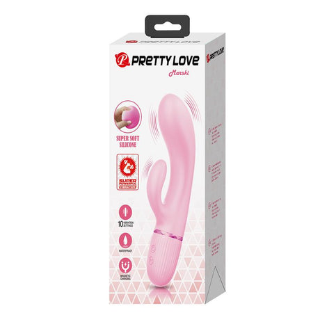PRETTYLOVE Marski – вибратор с Rabbit стимулатор и 10 режима, розов