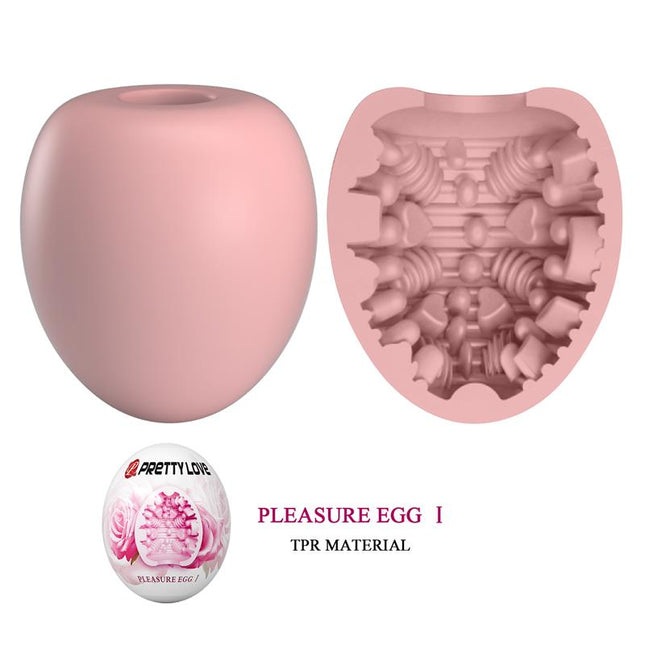 PRETTYLOVE Pleasure Egg I Pink – гъвкав мастурбатор за комфортно усещане
