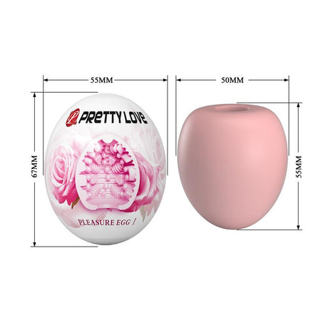 PRETTYLOVE Pleasure Egg I Pink – гъвкав мастурбатор за комфортно усещане
