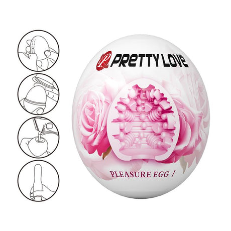 PRETTYLOVE Pleasure Egg I Pink – гъвкав мастурбатор за комфортно усещане