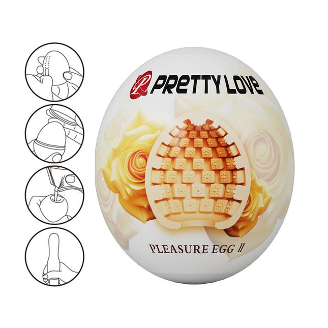PRETTYLOVE Pleasure Egg II Orange – гъвкав мастурбатор за комфорт