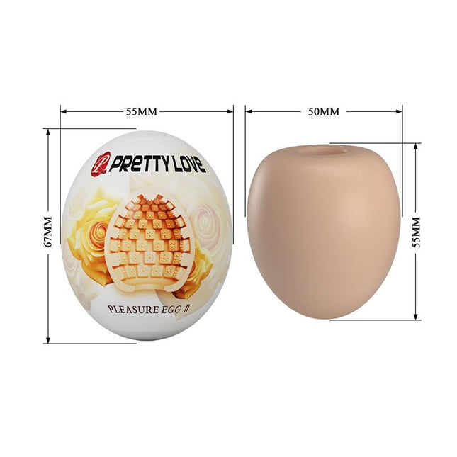 PRETTYLOVE Pleasure Egg II Orange – гъвкав мастурбатор за комфорт
