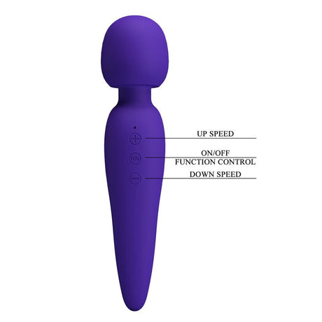PRETTYLOVE Meredith Massager Wand Violet – мощен масажор с 5 скорости и 7 режима