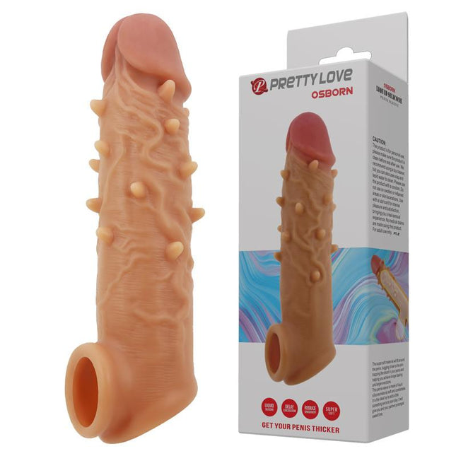 PRETTYLOVE Osborn Hollow – пенис ръкав с тестикуларен пръстен
