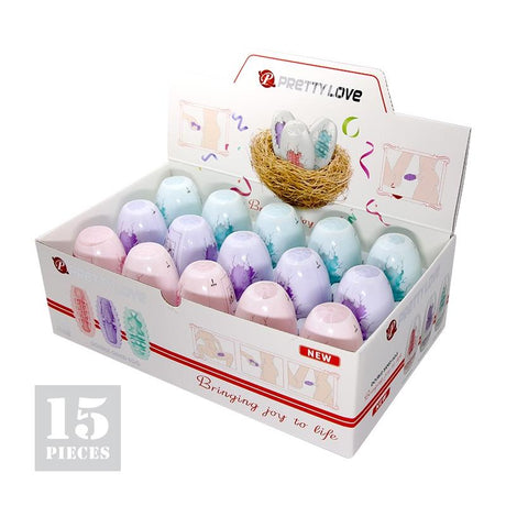PRETTYLOVE Pack 15 броя двустранни мастурбатори яйце – разнообразни текстури