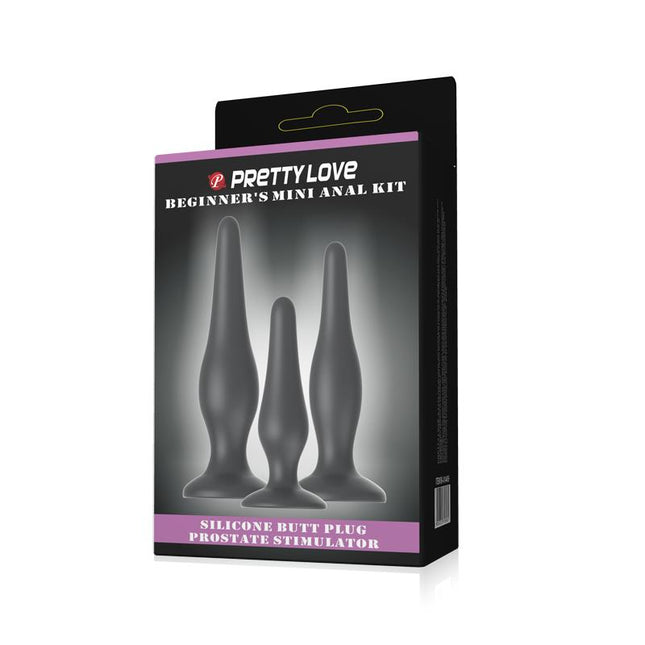PRETTYLOVE Pack 3 Butt Plug Mini – комплект анални тапи с три размера