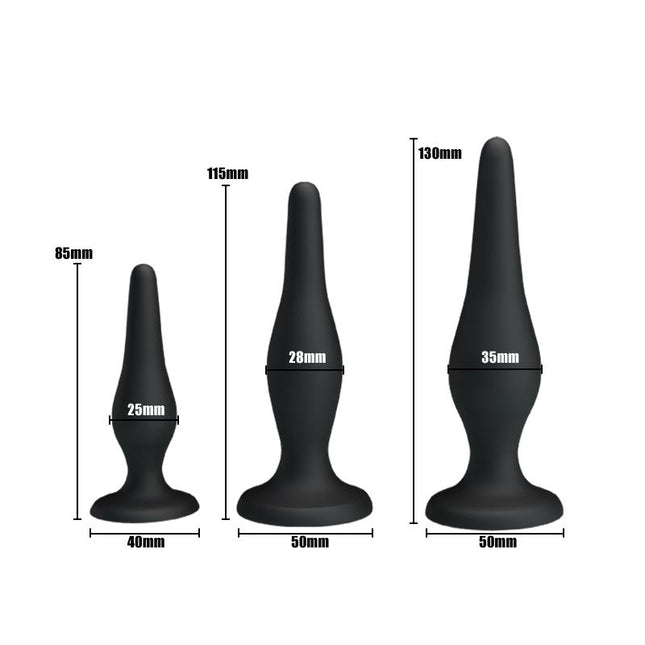PRETTYLOVE Pack 3 Butt Plug Mini – комплект анални тапи с три размера