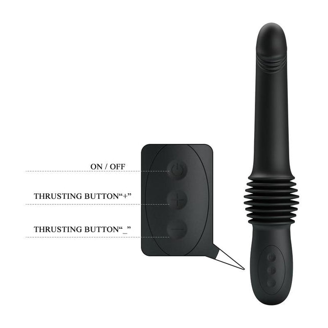 PRETTYLOVE Pazuzu Thrusting Vibe – USB вибратор с разтегателен силикон