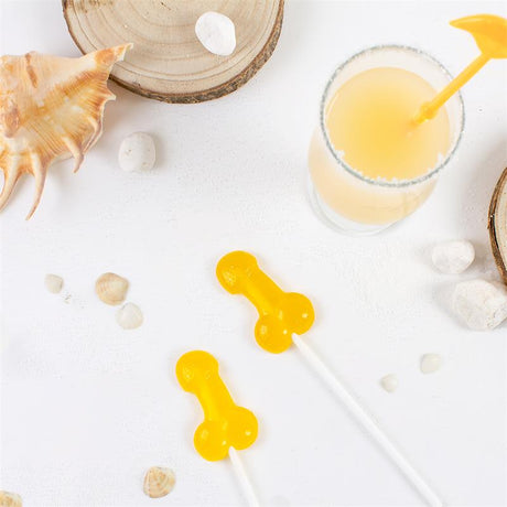 Penis Shaped Lollipop PiÒa Colada Flavor with Alcohol