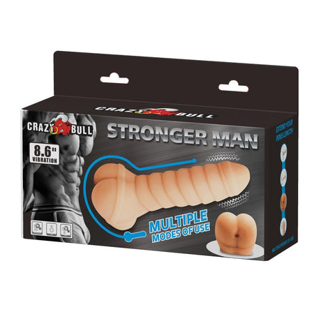 PRETTYLOVE Stronger Man 8.6 – пенис ръкав и стимулатор с вибрация
