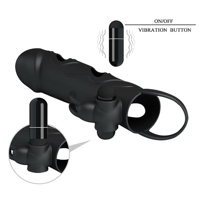 PRETTYLOVE Penis Sleeve with Vibration 5.5 – стимулатор с вибрация и текстура