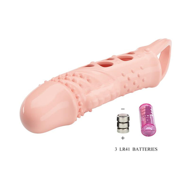 PRETTYLOVE Penis Sleeve с вибрация – удължаващ и стимулиращ калъф