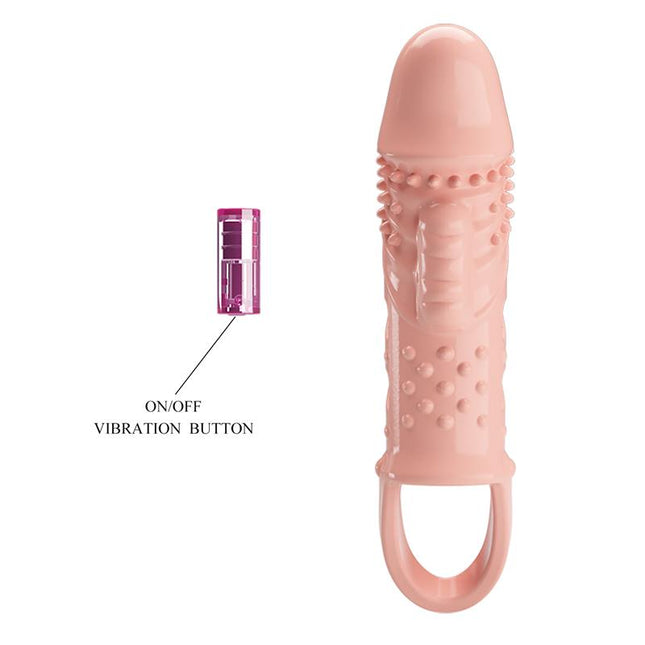 PRETTYLOVE Penis Sleeve с вибрация – удължаващ и стимулиращ калъф