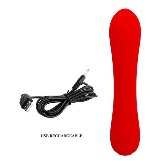PRETTYLOVE Prescott – водоустойчив вибратор с 12 режима, USB зареждане