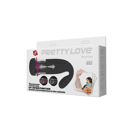 PRETTYLOVE Masturbator Breton Black – автоматичен мастурбатор с 4 ротационни функции
