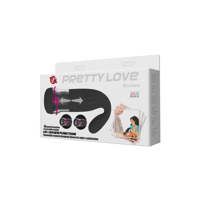 PRETTYLOVE Masturbator Breton Black – автоматичен мастурбатор с 4 ротационни функции