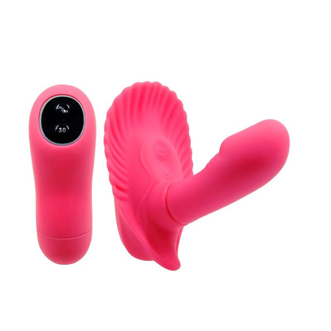 PRETTYLOVE Remote Control Vibe Fancy Clamshell Pink – дистанционен вибратор с 10 режима