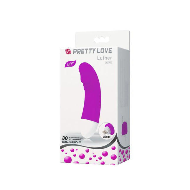 PRETTYLOVE Vibe Luther Pink – USB презареждаем вибратор с 30 режима