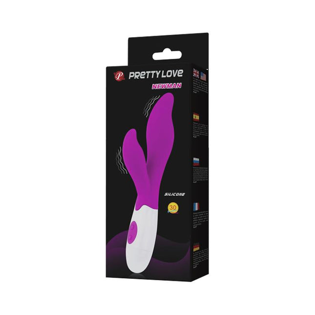 PRETTYLOVE Vibe Newman Purple – вибратор с двойна стимулация и 30 функции