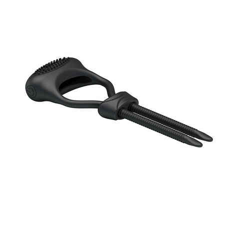 PRETTYLOVE Curitis Black – вибриращ пенис пръстен с регулируема плътност