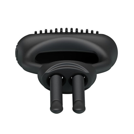PRETTYLOVE Curitis Black – вибриращ пенис пръстен с регулируема плътност