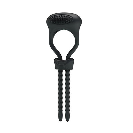 PRETTYLOVE Curitis Black – вибриращ пенис пръстен с регулируема плътност