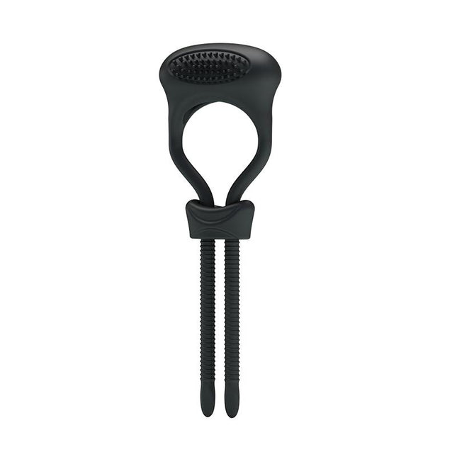 PRETTYLOVE Curitis Black – вибриращ пенис пръстен с регулируема плътност