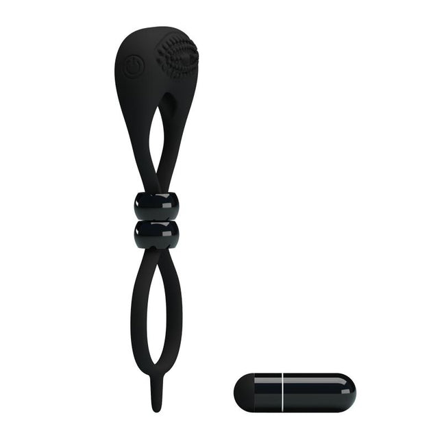 PRETTYLOVE Vibrating Cock Ring Locker – вибриращ пенис пръстен с двойно прилягане