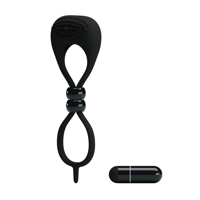 PRETTYLOVE Vibrating Cock Ring Locker – вибриращ пенис пръстен с двойно прилягане