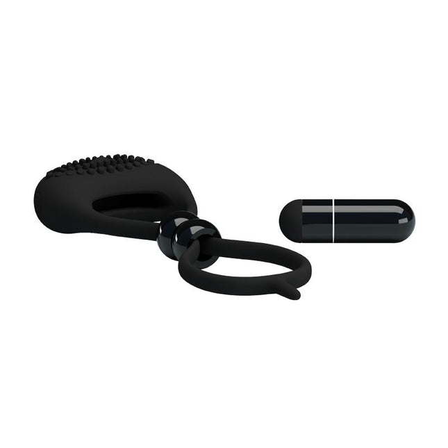 PRETTYLOVE Vibrating Cock Ring Locker – вибриращ пенис пръстен с двойно прилягане