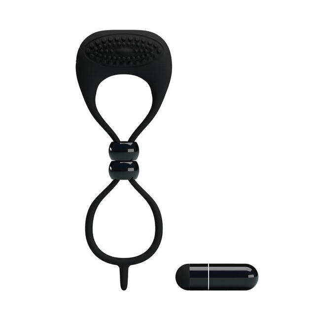 PRETTYLOVE Vibrating Cock Ring Locker – вибриращ пенис пръстен с двойно прилягане