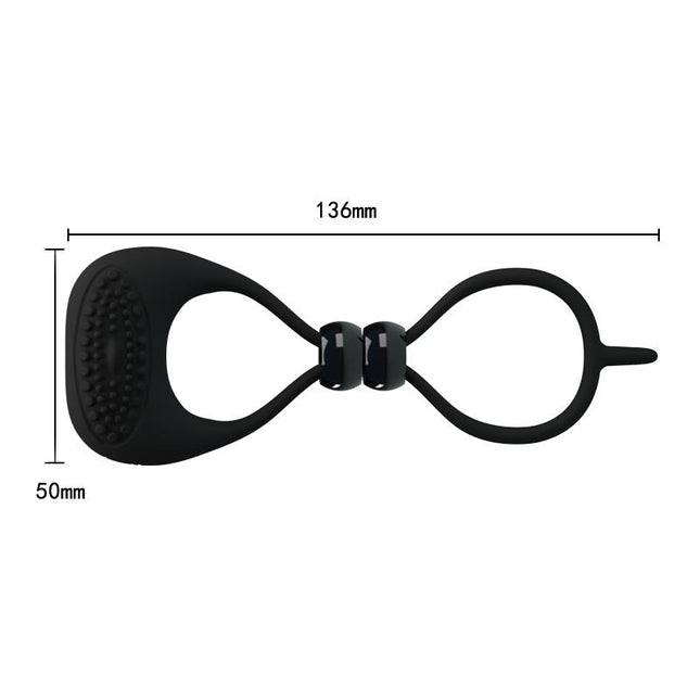 PRETTYLOVE Vibrating Cock Ring Locker – вибриращ пенис пръстен с двойно прилягане