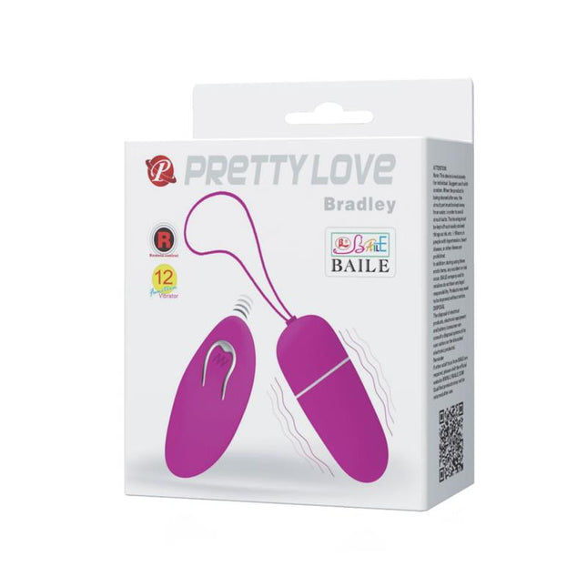 PRETTYLOVE Bradley Purple – вибриращо яйце с дистанционно управление