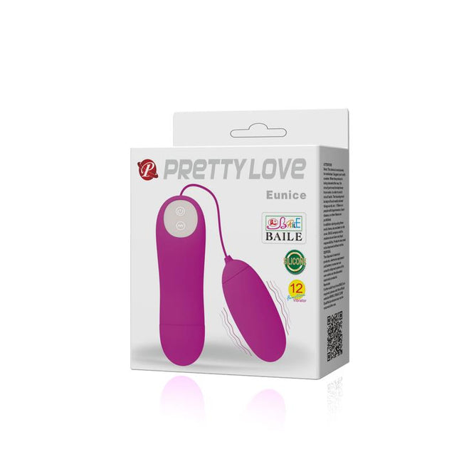 PRETTYLOVE Eunice – вибриращо яйце с 12 функции, лилаво