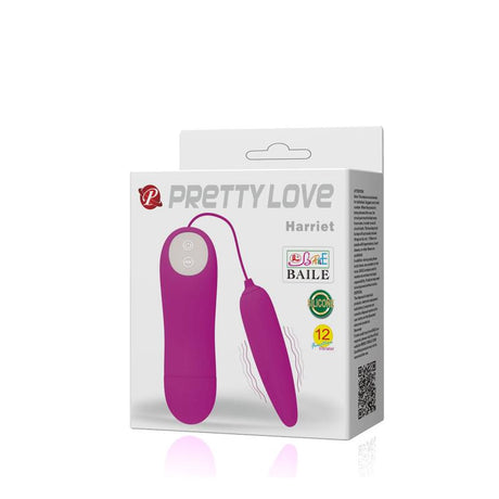 PRETTYLOVE Harriet Purple – вибриращо яйце с 12 функции
