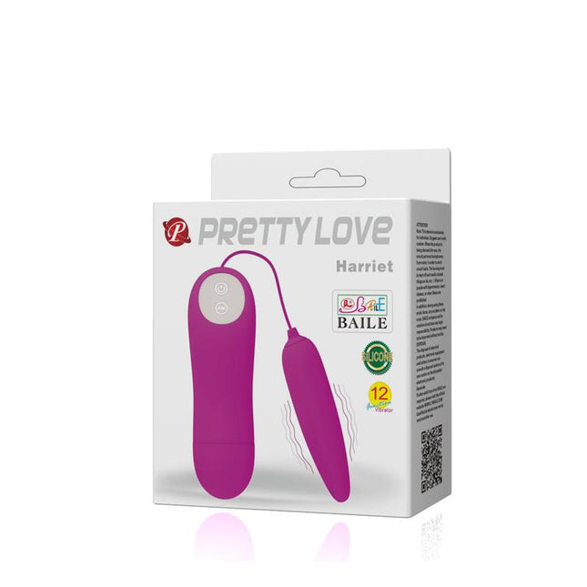 PRETTYLOVE Harriet Purple – вибриращо яйце с 12 функции