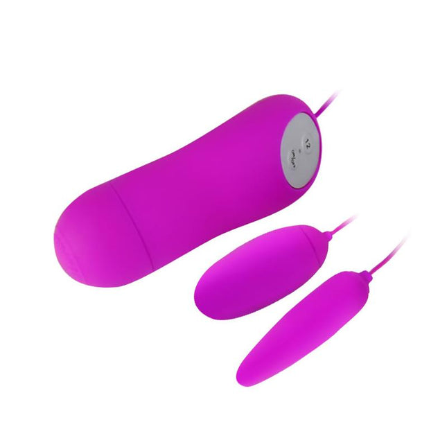 PRETTYLOVE Vibrating Egg Irma Purple – двойно вибриращо яйце с 12 функции