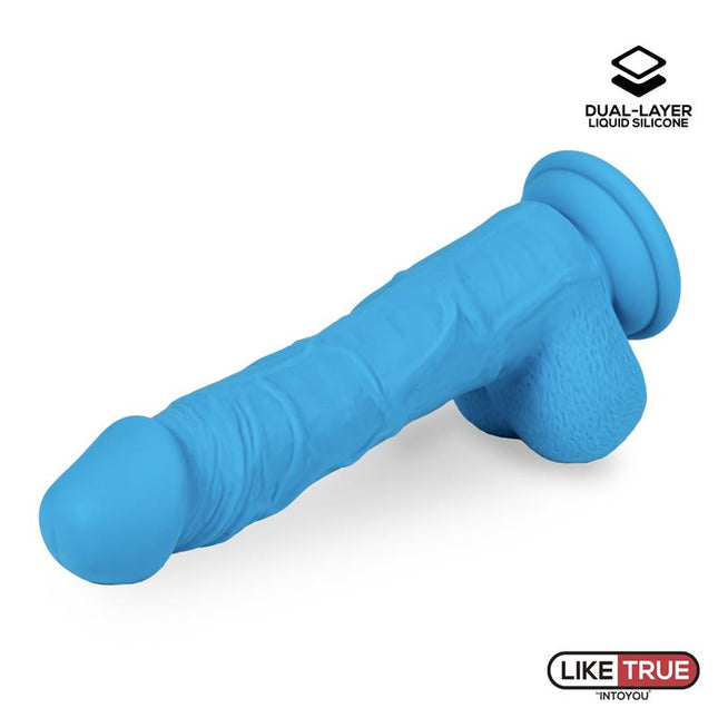 LIKETRUE Realistic Dildo Dual Layer 20 см – хиперреалистичен с вакуумна основа
