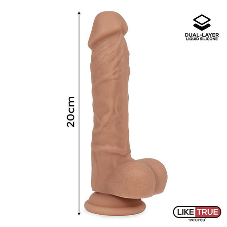 LIKETRUE Realistic Dildo Dual Layer – хиперреалистичен силиконов дилдо с вендуза
