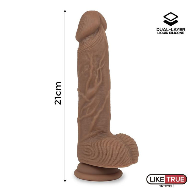 LIKETRUE Dildo Dual Layer Silicone 21 см – хиперреалистичен с двойна силиконова структура
