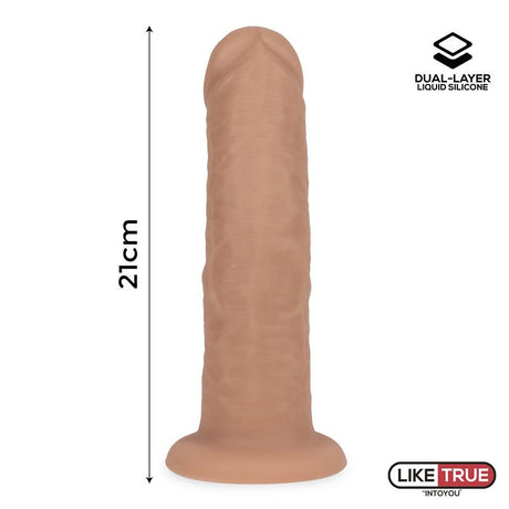 LIKETRUE Realistic Dildo – хиперреалистичен двуслоен силикон, 21 см