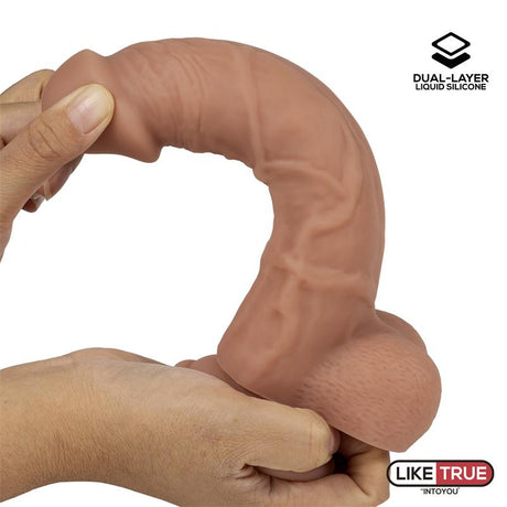 LIKETRUE Realistic Dildo Dual Layer – хиперреалистичен силиконов дилдо с вендуза