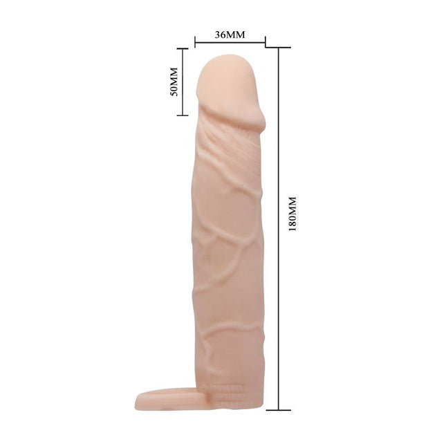PRETTYLOVE Realistic Penis Sleeve 7 – удължаващ и удебеляващ калъф