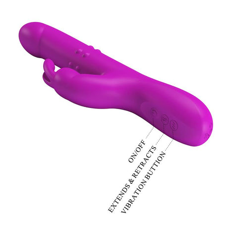 PRETTYLOVE Reese Vibe – мултифункционален вибратор с въртящи се топчета и USB зареждане
