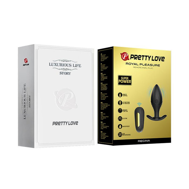 PRETTYLOVE Regina Royal – анален плъг с дистанционно и USB зарядно
