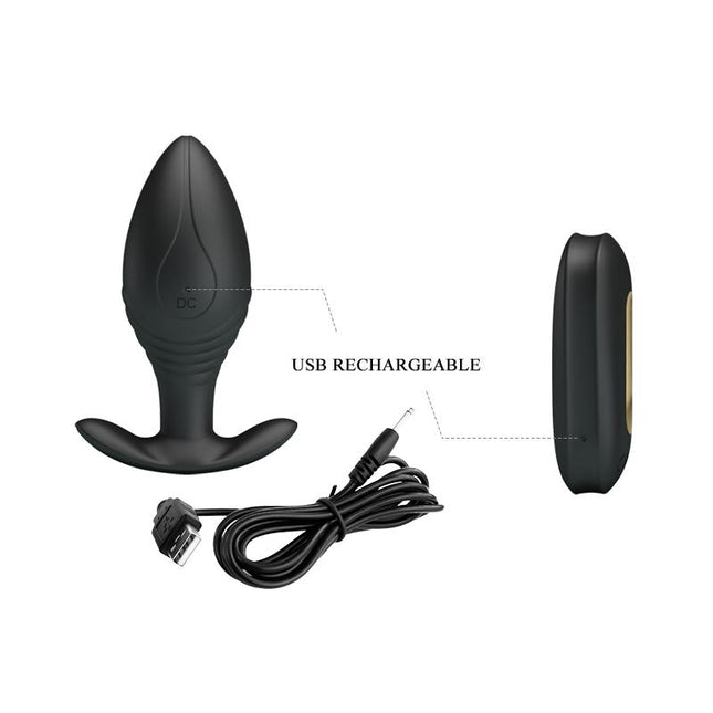 PRETTYLOVE Regina Royal – анален плъг с дистанционно и USB зарядно