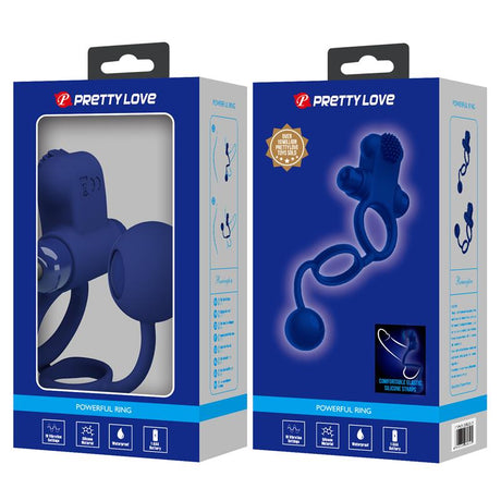 PRETTYLOVE Remington Double – вибриращ пенис пръстен с двойна стимулация
